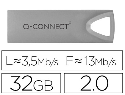 CLÉ USB Q-CONNECT 2.0 PREMIUM 32GB VITESSE LECTURE 13MB/S ÉCRITURE 3.5MB/S