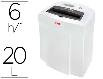 DESTRUCTEUR HSM SECURIO C14 COUPE CROISÉE 4X25MM SILENCIEUX ANTI-BOURRAGE SYSTÈME SÉCURITÉ 6F 20L 366X258X405MM