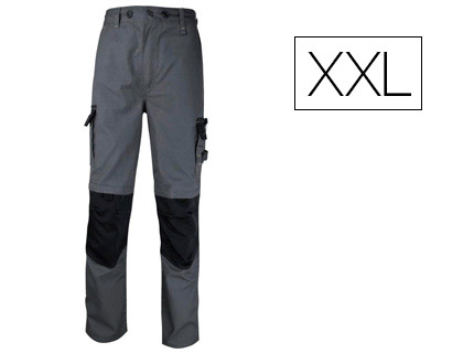 PANTALON TRAVAIL DELTAPLUS MACH SPIRIT COTON/POLYESTER 270G/M2 8 POCHES COLORIS GRIS/NOIR TAILLE XXL