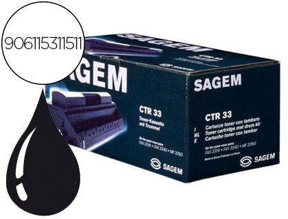 MONOBLOC SAGEM TONER TAMBOUR CTR33 COULEUR NOIR 5000P