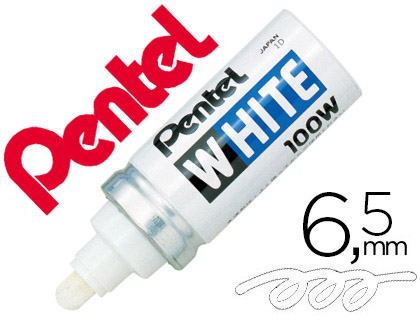 MARQUEUR PENTEL PEINTURE POINTE CONIQUE LARGE TRAIT 3.0MM INDÉLÉBILE OPAQUE TOUS USAGES TOUS MATÉRIAUX COLORIS BLANC