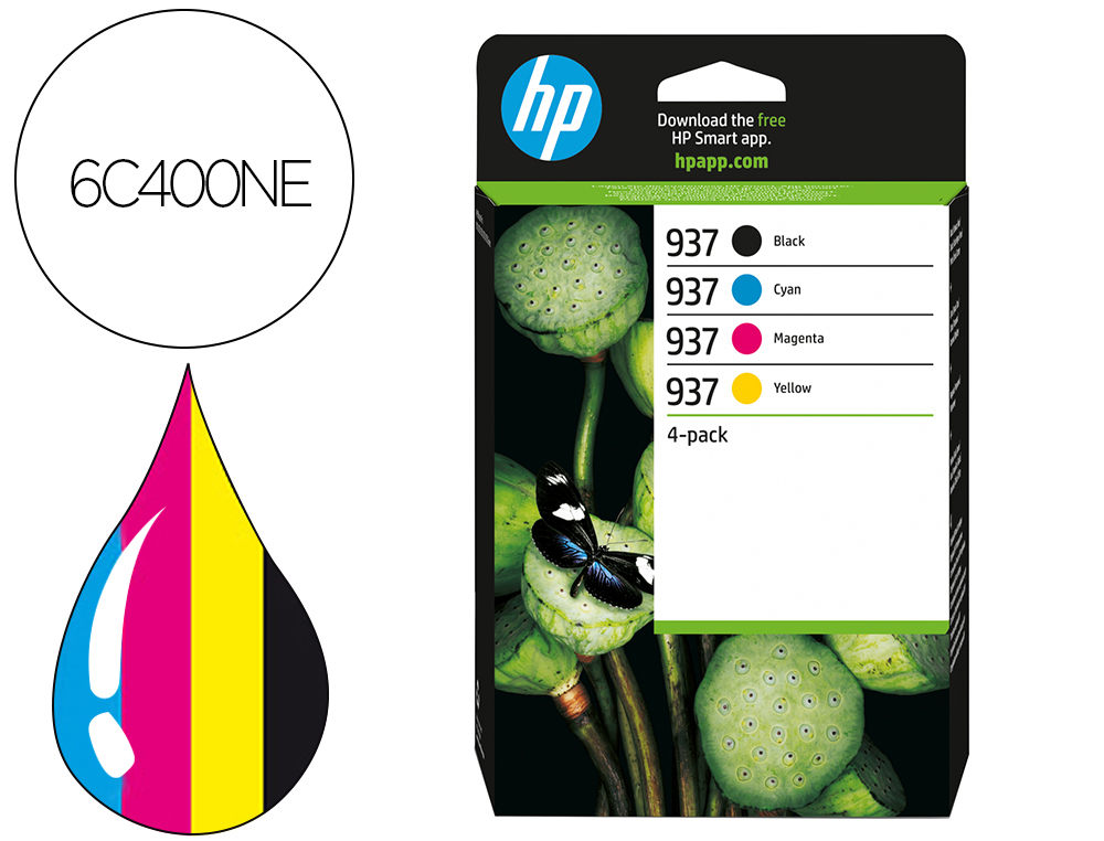 CARTOUCHE HP JET D'ENCRE ORIGINAL 937 6C400NE PACK 4   COULEURS