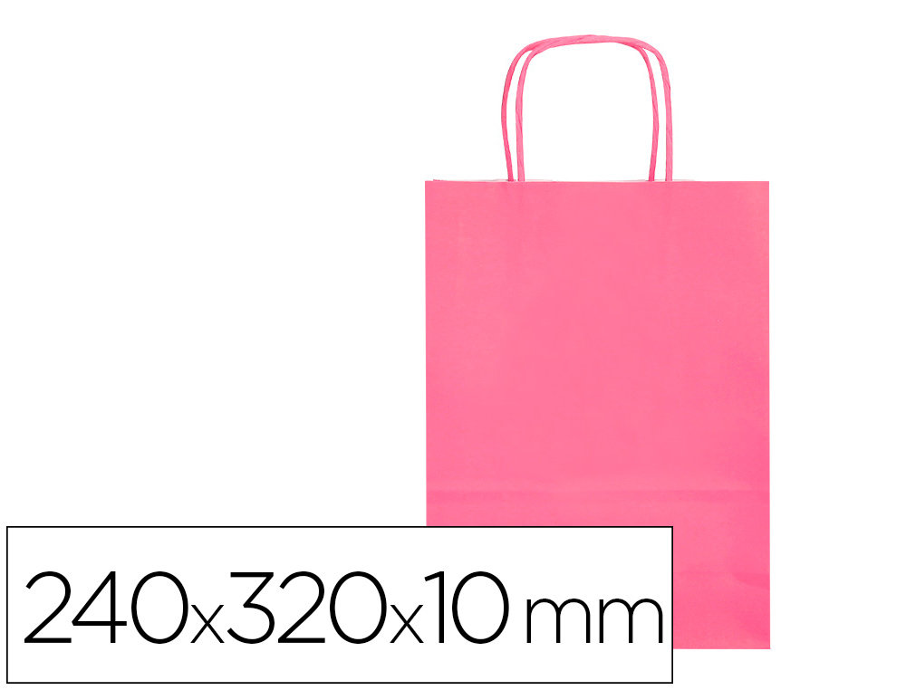 SAC PAPIER Q-CONNECT CELLULOSE S ANSE TORSADEE     240X320X10MM COLORIS ROSE