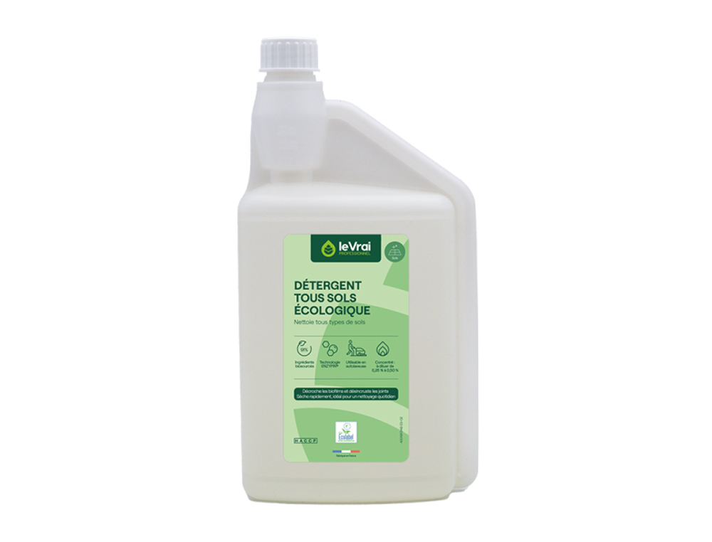 DETERGENT LE VRAI PROFESSIONNEL TOUS SOLS       ECOLOGIQUE AUTODOSEUR FLACON  1L