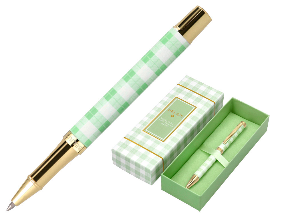 ROLLER BELIUS PICNIC ALUMINIUM ENCRE NOIRE COLORIS VERT DORE BOITE               DESIGN