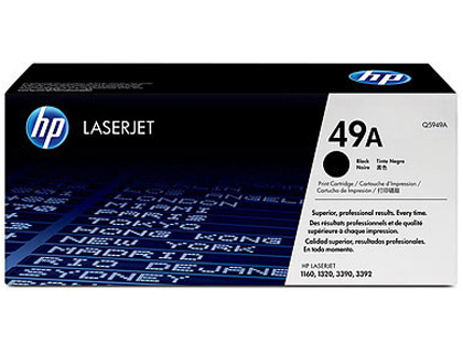 TONER LASER HP 49A Q5949A POUR LASERJET 1160/1320/3390/3392 COULEUR NOIR 2500P