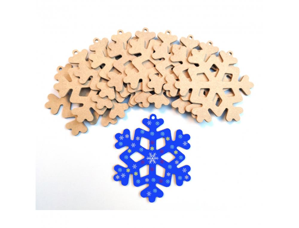 LOT DE 10 ETOILES DE NEIGE CULTURE CLUB EN BOIS AVEC     TROU DE SUSPENSION            12.9X12.3CM COLORIS NATUREL