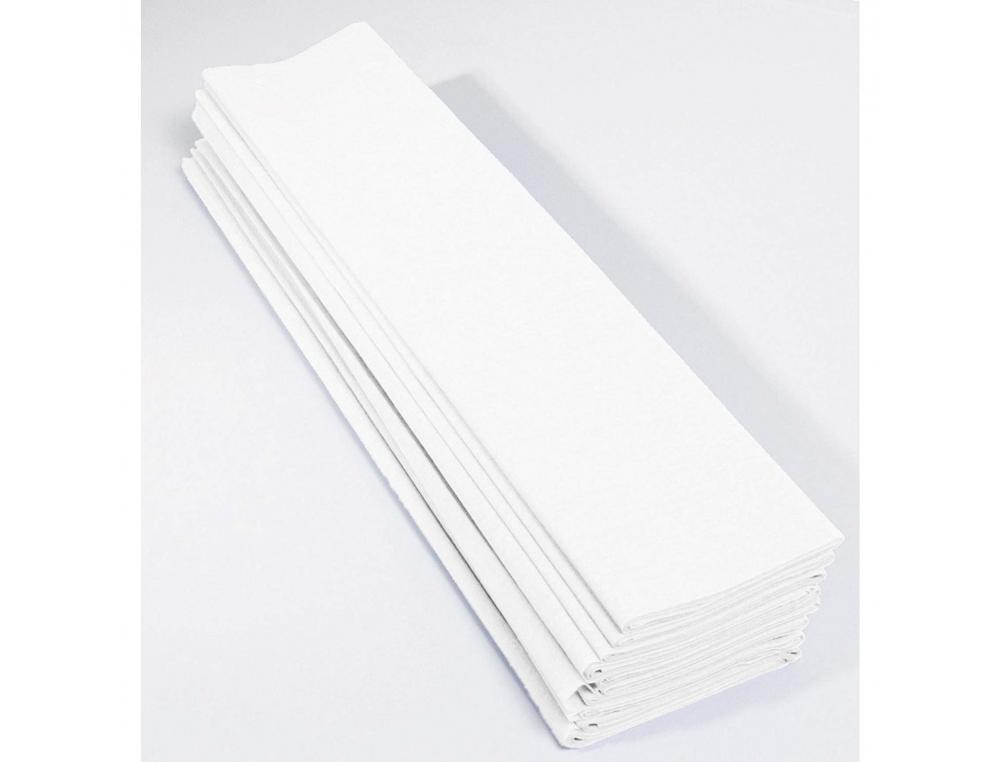 PAPIER CREPON CLAIREFONTAINE STANDARD 0,5X2M CREPAGE 40%   COLORIS BLANC PAQUET 10       FEUILLES