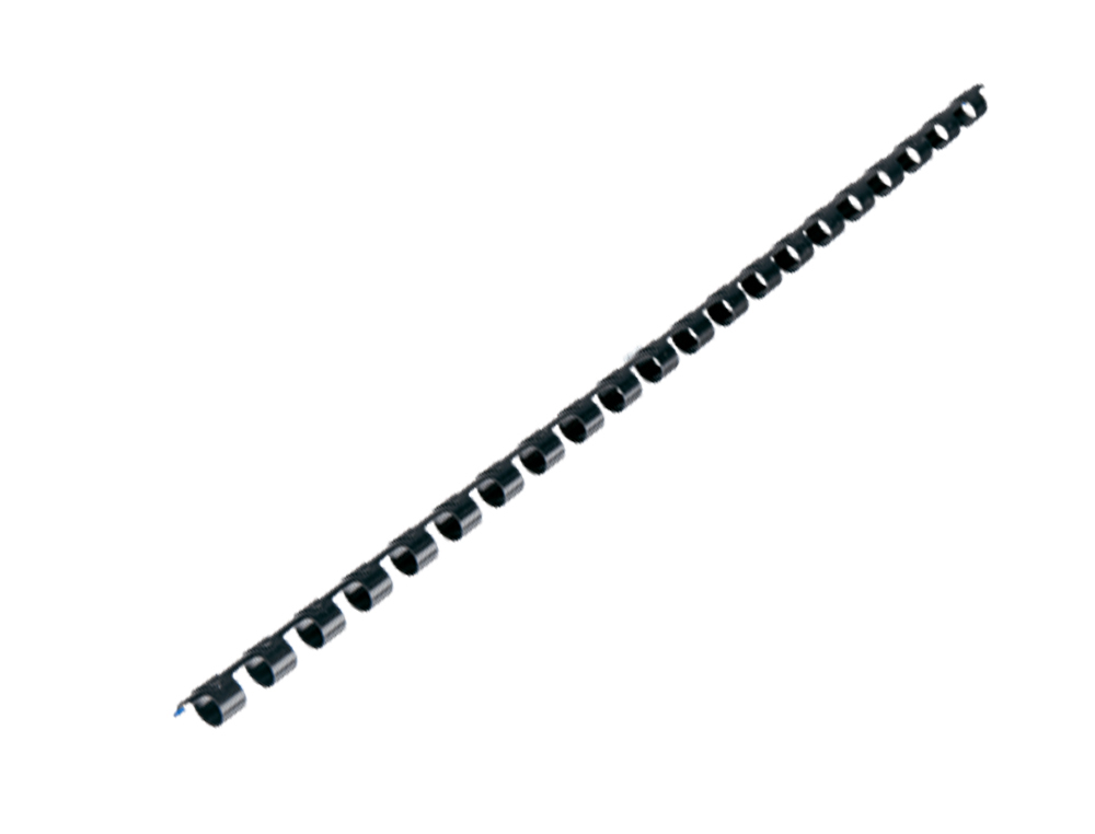 PEIGNES PLASTIQUE GBC POUR FORMAT A4 Ï8MM 45 FEUILLES    COLORIS NOIR BOITE DE 100     UNITES