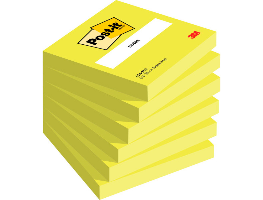 BLOC-NOTES POST-IT COULEURS NÉON 76X76MM 100F REPOSITIONNABLES COLORIS VERT FLUO