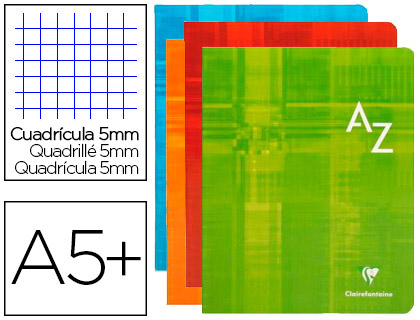 RÉPERTOIRE CLAIREFONTAINE PIQÛRE PAPIER VÉLIN VELOUTÉ COUVERTURE PELLICULÉE LAVABLE 170X220MM 96 PAGES 90G SÉYÈS