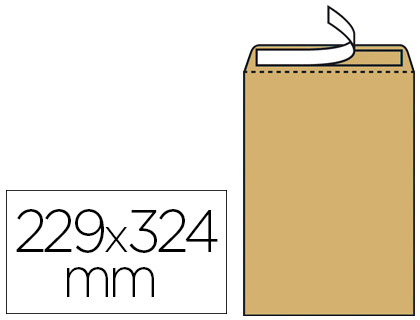 POCHETTE KRAFT GPV AUTOCOLLANTE ÉCONOMIQUE C4 229X324MM 90G FENÊTRE 50X100MM BOÎTE 250 UNITÉS