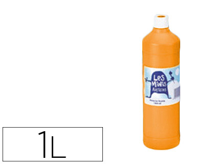 GOUACHE MINI ARTISTES ÉCONOMIQUE ULTRA-LAVABLE PRÊTE À L'EMPLOI ÉPAISSE ONCTUEUSE COLORIS ORANGE FLACON 1000ML