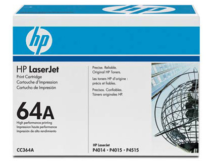 TONER LASER HP 64A CC364A POUR LASERJET P4015 COULEUR NOIR 10000P
