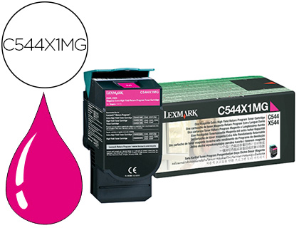 TONER LASER LEXMARK C544/X544 C544X1MG COULEUR MAGENTA 4000P