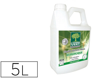 LIQUIDE VAISSELLE ARBRE VERT PEAUX SENSIBLES DGRAISSAGE NETTOYAGE VAISSELLE MAIN HYPOALLERGNIQUE BIDON 5L