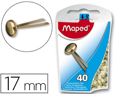 ATTACHE PARISIENNE MAPED ACIER LAITONNÉ 17MM BOÎTE DISTRIBUTRICE 40 UNITÉS