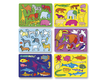 POCHOIR BRINGMANN THME ANIMAUX COLORIS ASSORTIS PACK 6 PLAQUES