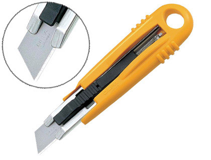CUTTER OLFA SK4 GREEN GRAND MODÈLE CORPS ABS LAME TRAPÉZOÏDALE AUTORÉTRACTABLE RÉVERSIBLE