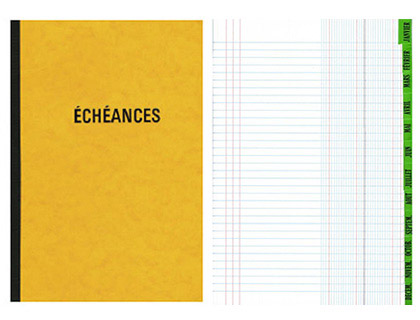 REGISTRE STANDARD ELVE PIQUÉ A4 210X297MM ÉCHÉANCIER 100 PAGES