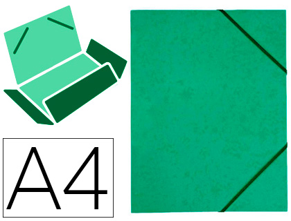 CHEMISE COUTAL 3 RABATS SANS ÉLASTIQUE A4 24X32CM CARTE LUSTRÉE 5/10E ÉTIQUETTE DOS 15MM COLORIS VERT