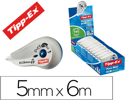 CORRECTEUR TIPP-EX PURE MINI ÉCOLUTIONS RECYCLÉ DÉVIDOIR MINI RUBAN 5MMX6M