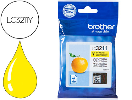 CARTOUCHE BROTHER JET D'ENCRE LC3211Y COULEUR JAUNE 200P