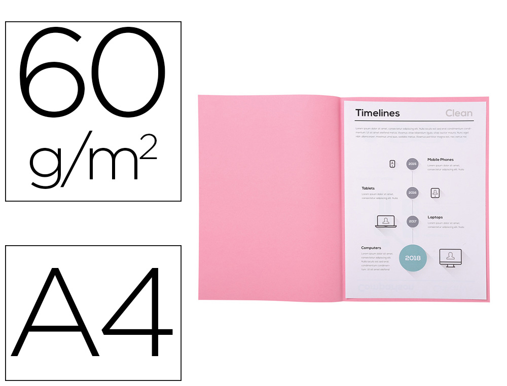 SOUS-CHEMISE EXACOMPTA SUPER 220X310MM 60G COLORIS ROSE PACK 250 UNITÉS