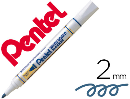 MARQUEUR PENTEL EFFAÇABLE TABLEAU BLANC POINTE OGIVE TRACÉ 2MM ENCRE FAIBLE ODEUR ET LUMINEUSE COLORIS BLEU