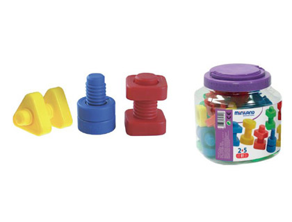JEU MINILAND VIS ET ÉCROUS PLASTIQUE 48 UNITÉS