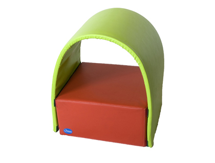 BLOC TUNNEL SUMO DIDACTIC DEUX PI’ÈCES PISTACHE/ROUGE 50X50X75CM