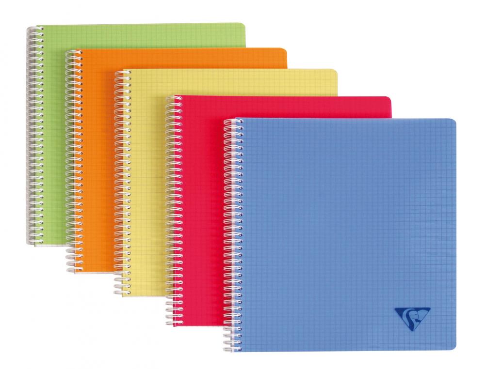 CAHIER CLAIREFONTAINE LINICOLOR RELIURE INTÉGRALE ASSORTIMENT FRESH A4 21X29,7CM 180 PAGES 90G 5X5MM