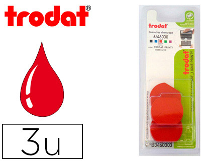RECHARGE TAMPON TRODAT 46030/46130 ROUGE BLISTER 3 UNITS