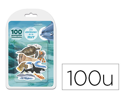 GOMMETTE DITIONS LITO LES ANIMAUX DE LA MER AU DESSIN RALISTE BOTE 100 UNITS