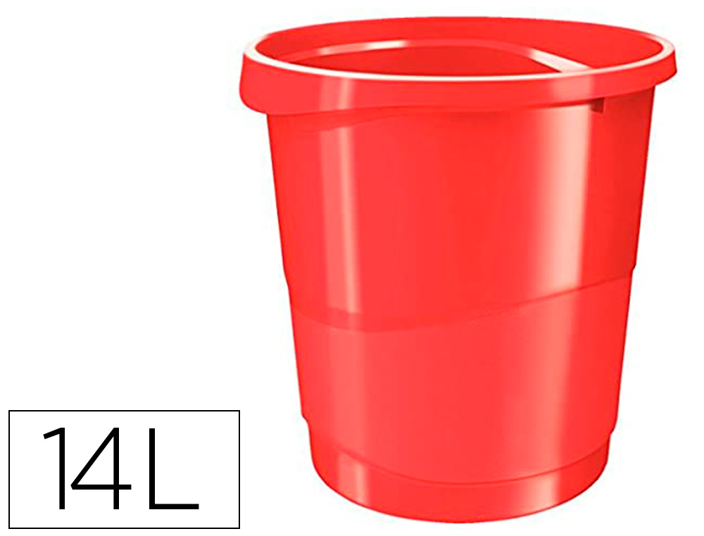 CORBEILLE PAPIER ESSELTE EUROPOST VIVIDA POLYPROPYLÈNE POIGNÉES INTÉGRÉES CAPACITÉ 14L 258X322X285MM COLORIS ROUGE