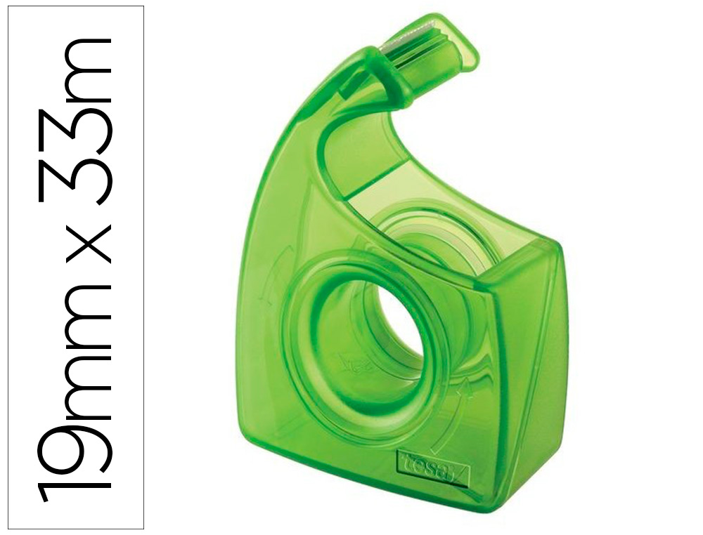 DÉVIDOIR TESA EASY CUT GREEN 100% RECYCLÉ POUR RUBAN ADHÉSIF 19MMX33M LAME DENTELÉE COLORIS VERT