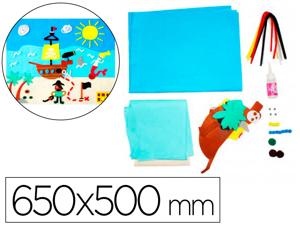 KIT TABLEAU FEUTRINE 3D SODERTEX MON 1ER CHEF         D'OEUVRE COEUR DE PIRATE      650X500MM