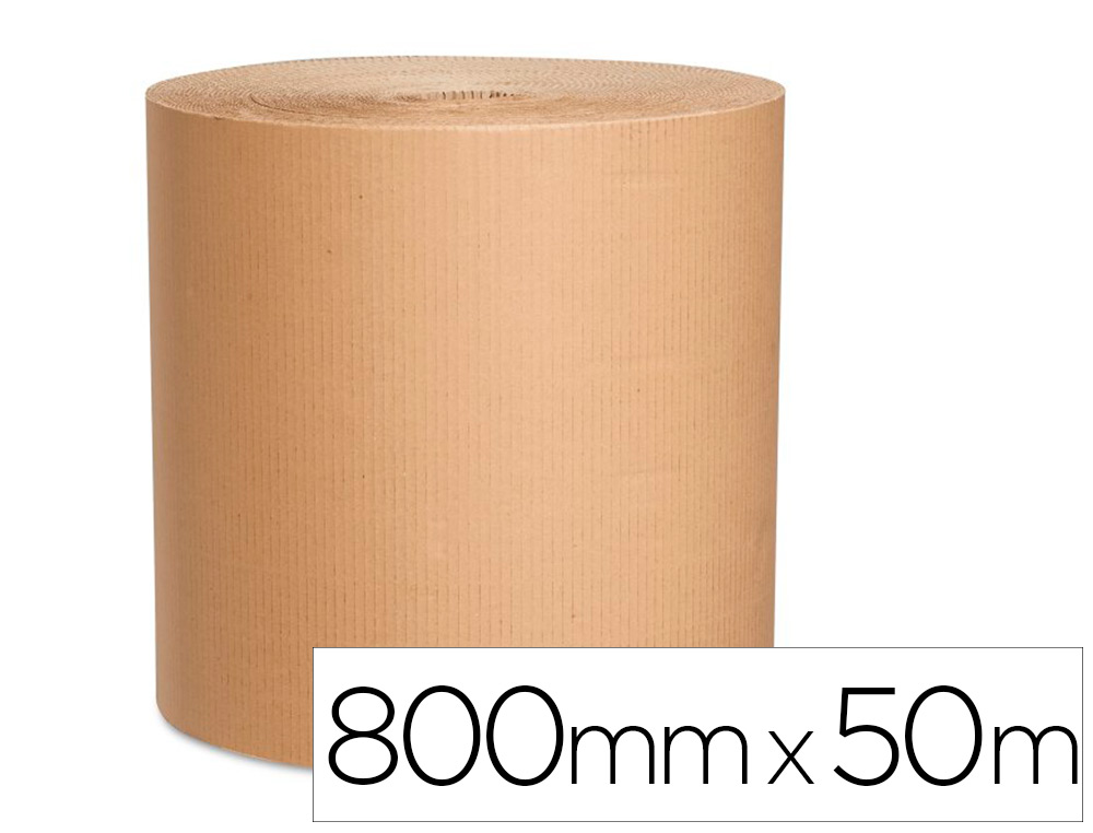 BOBINE CARTON ONDULÉ ANTALIS KRAFT CONTRECOLLÉ RECYCLÉ SIMPLE FACE POUR EMBALLAGE CALAGE REMBOURRAGE 800MMX50M ÉCRU