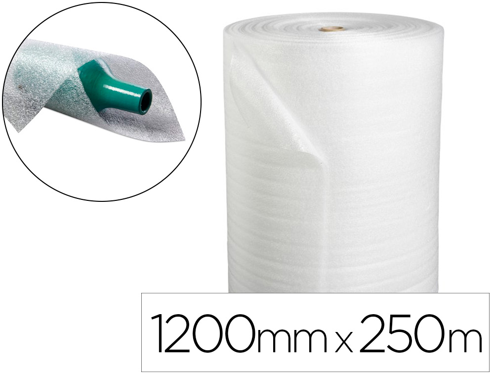 FILM MOUSSE ANTALIS POLYTHYLNE FLEXIBLE DENSIT 50G ANTICHOC ANTI-VIBRATIONS PAISSEUR 2CM 1200MMX250M COLORIS BLANC