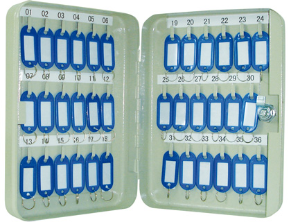 ARMOIRE À CLÉS Q-CONNECT 36 CLÉS ACIER RÉSISTANT ÉPAISSEUR 0.8CM INCLUS 2 CLÉS PORTE-CLÉS ACCESSOIRES 250X180X60MM