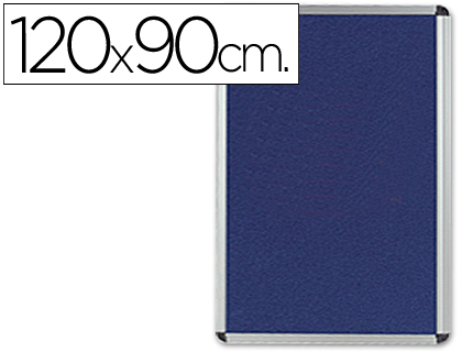 TABLEAU Q-CONNECT AFFICHAGE MURAL CADRE ALUMINIUM FEUTRINE FOND BLEU ACCESSOIRES FIXATION INCLUS 120X90X3CM