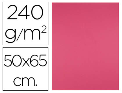 PAPIER CARTONNÉ LIDERPAPEL DESSIN TRAVAUX MANUELS 240G/M2 50X65CM UNICOLORE FUCHSIA