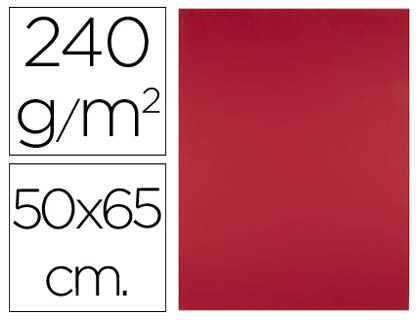 PAPIER CARTONNÉ LIDERPAPEL DESSIN TRAVAUX MANUELS 240G/M2 50X65CM UNICOLORE ROUGE NOËL
