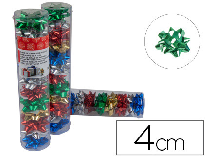 ÉTOILE ADHÉSIVE LIDERPAPEL FANTAISIE PETIT FORMAT LARGEUR ÉTOILE 4CM TUBE DE 12 UNITÉS COLORIS ASSORTIS