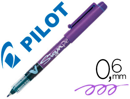 STYLO-FEUTRE PILOT V SIGN PEN ÉCRITURE MOYENNE 0.6MM POINTE FIBRE POLYESTER ENCRE INTENSE LIQUIDE NIVEAU VISIBLE VIOLET