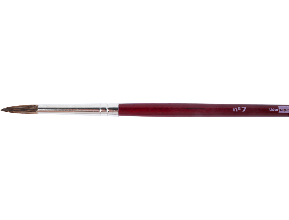 PINCEAU LIDERPAPEL BOIS VIROLE CHROMÉE AQUARELLE Nº7