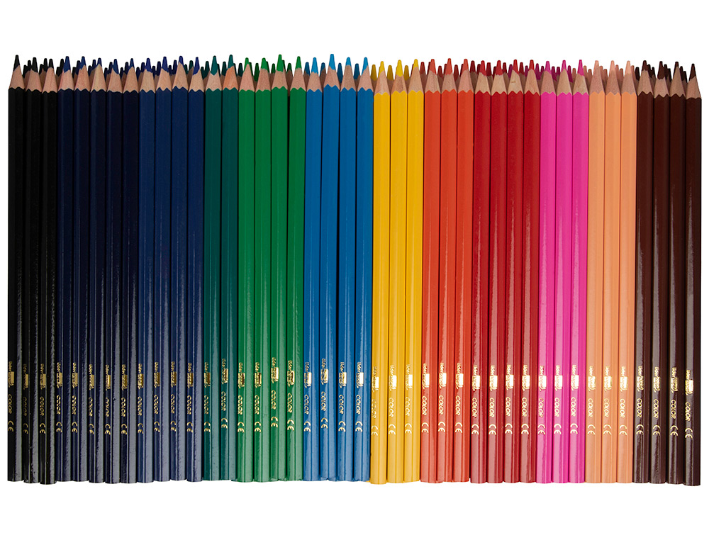 CRAYON COULEUR LIDERPAPEL MINE EXTRA-RÉSISTANTE 174.5MM ÉCRITURE DOUCE 12 COLORIS INTENSES SCHOOL PACK 144 UNITÉS