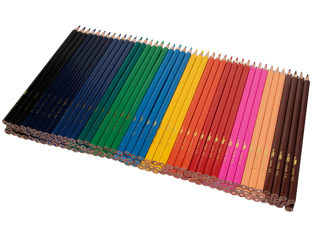 CRAYON COULEUR LIDERPAPEL MINE EXTRA-RÉSISTANTE 174.5MM ÉCRITURE DOUCE 12 COLORIS INTENSES SCHOOL PACK 144 UNITÉS
