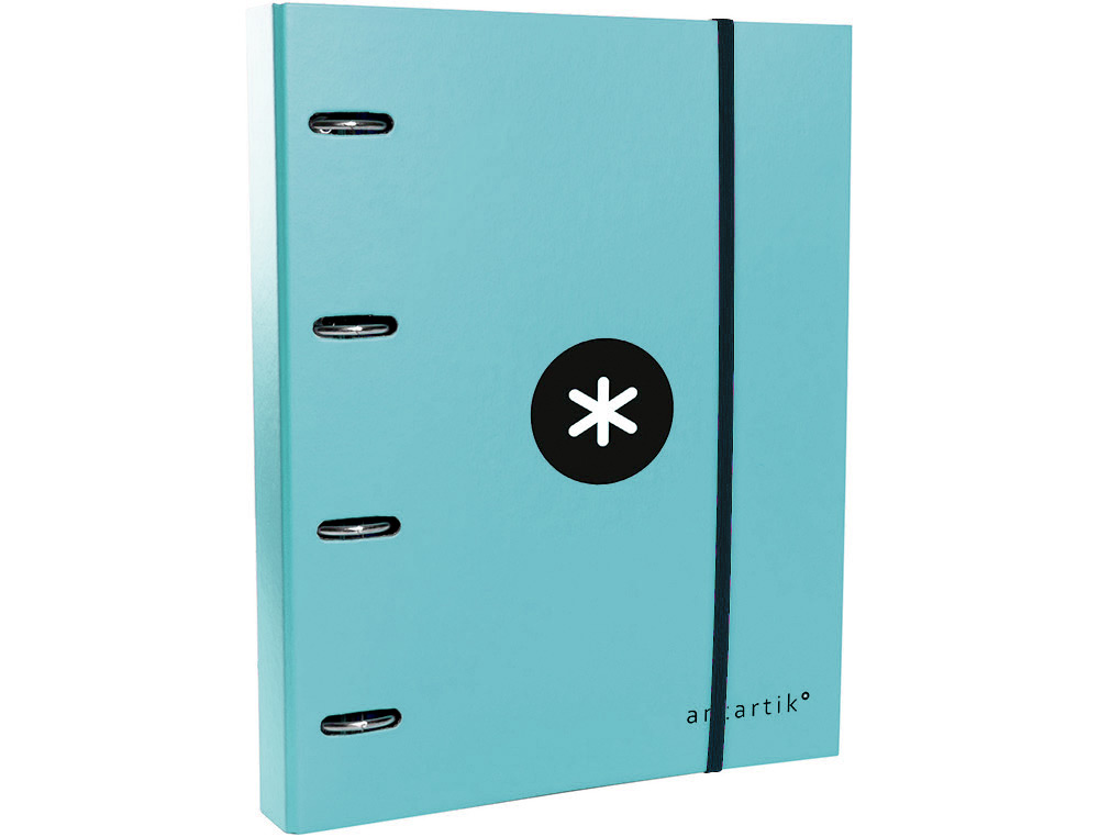 CLASSEUR ANTARTIK 4 ANNEAUX RONDS 40MM A4 CARTON REMBORDÉ FEUILLETS MOBILES Q5X5 COLORIS MENTHE