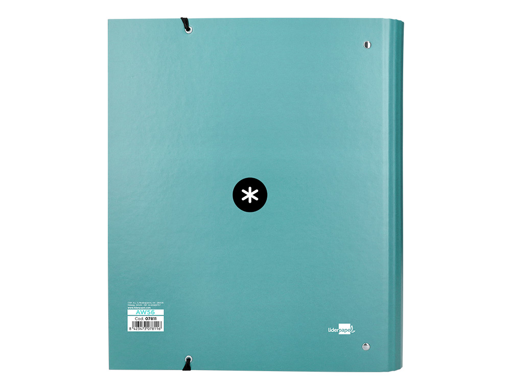 CLASSEUR ANTARTIK 4 ANNEAUX RONDS 40MM A4 CARTON REMBORDÉ FEUILLETS MOBILES Q5X5 COLORIS MENTHE